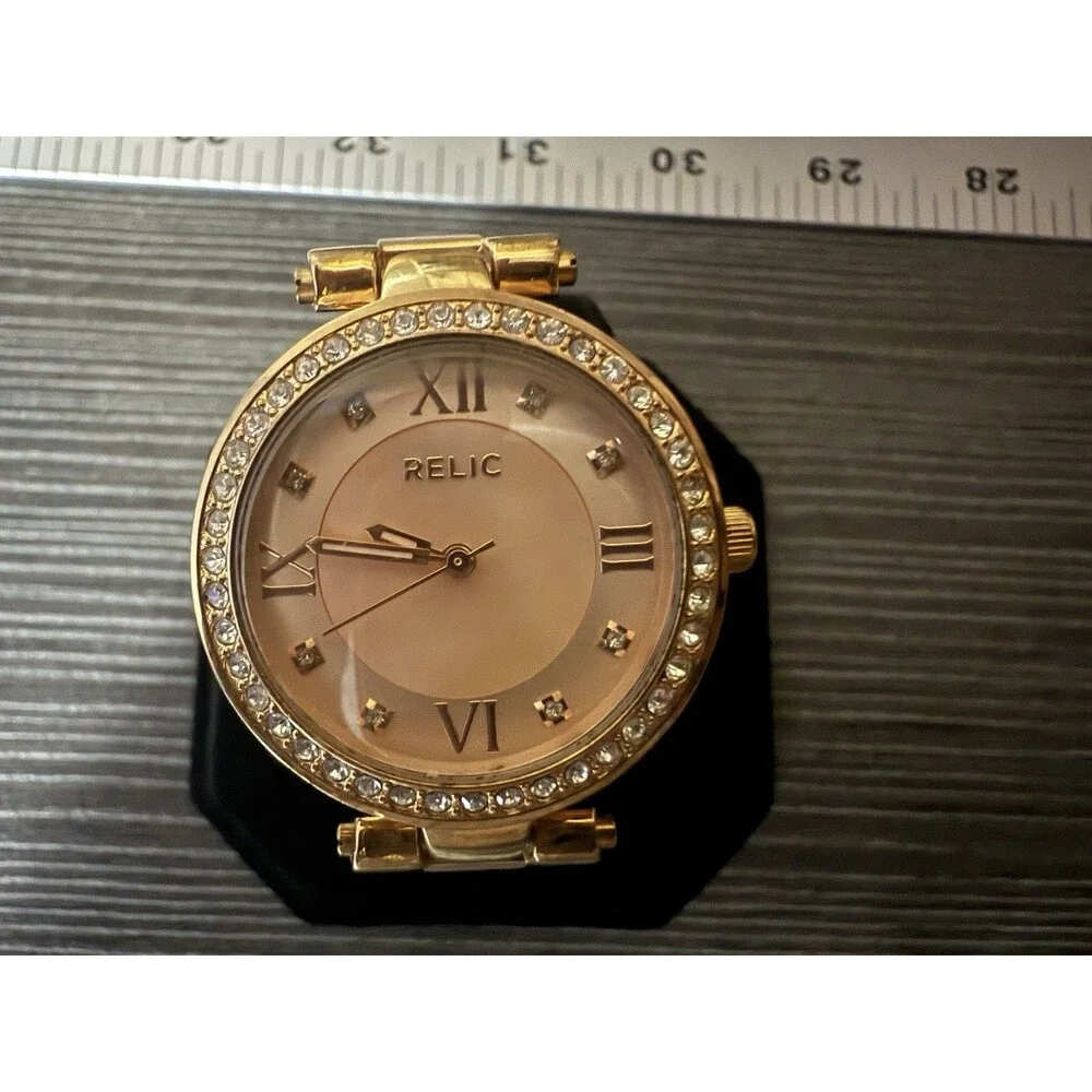 Relic By Fossil Women's Rose Goldtone Bracelet Watch ZR34335 Beautiful Pink